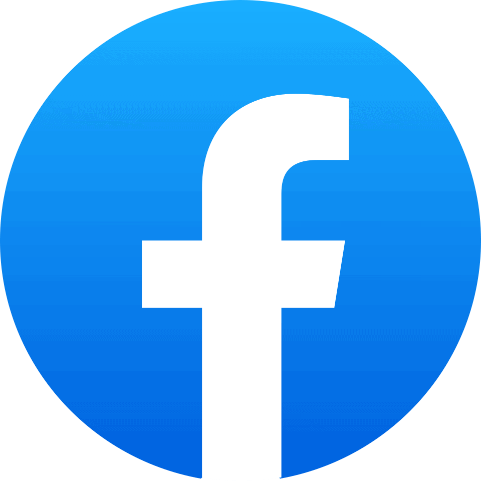 Facebook logo in blue circle