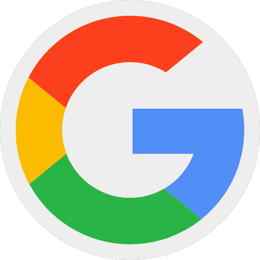 Google logo with colorful design.